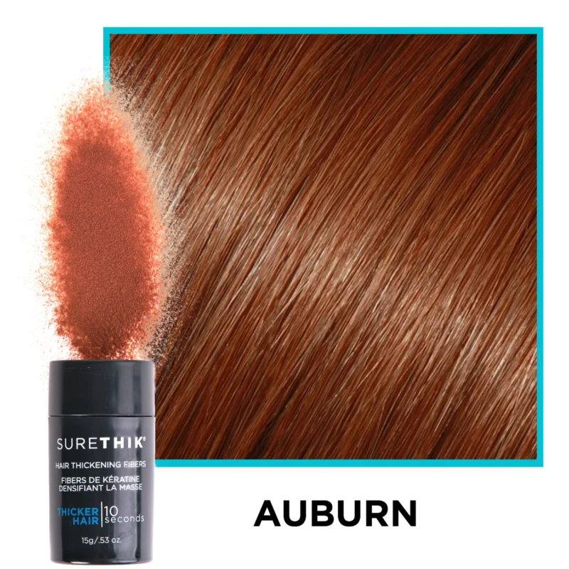 surethik hair thickening fibers auburn – conceals thinning areas for auburn hair