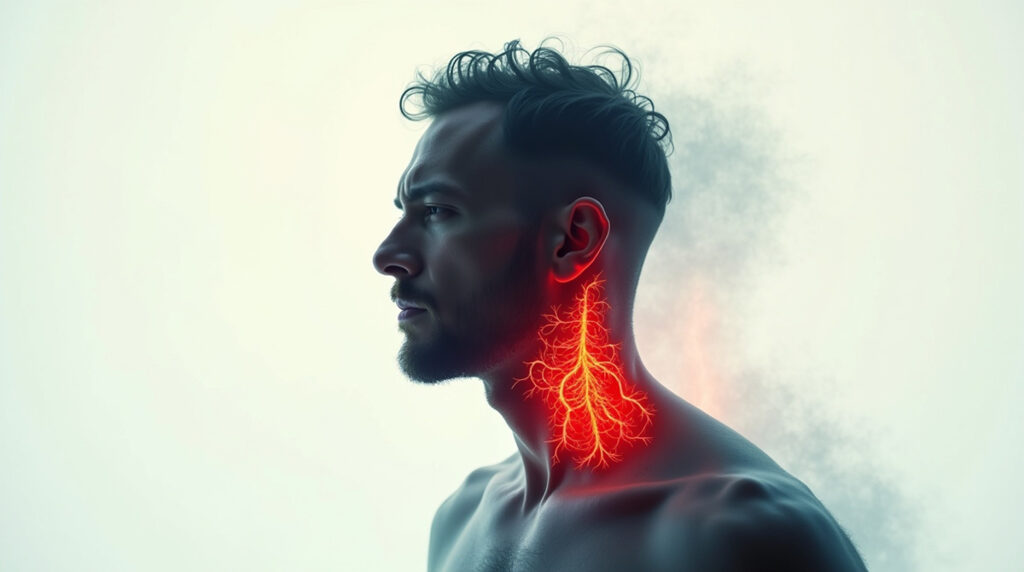 Benefits Of Iodine+ For Hair Growth, Thyroid Health And Beyond 1 a man with hair loss and inflammatory thyroid gland
